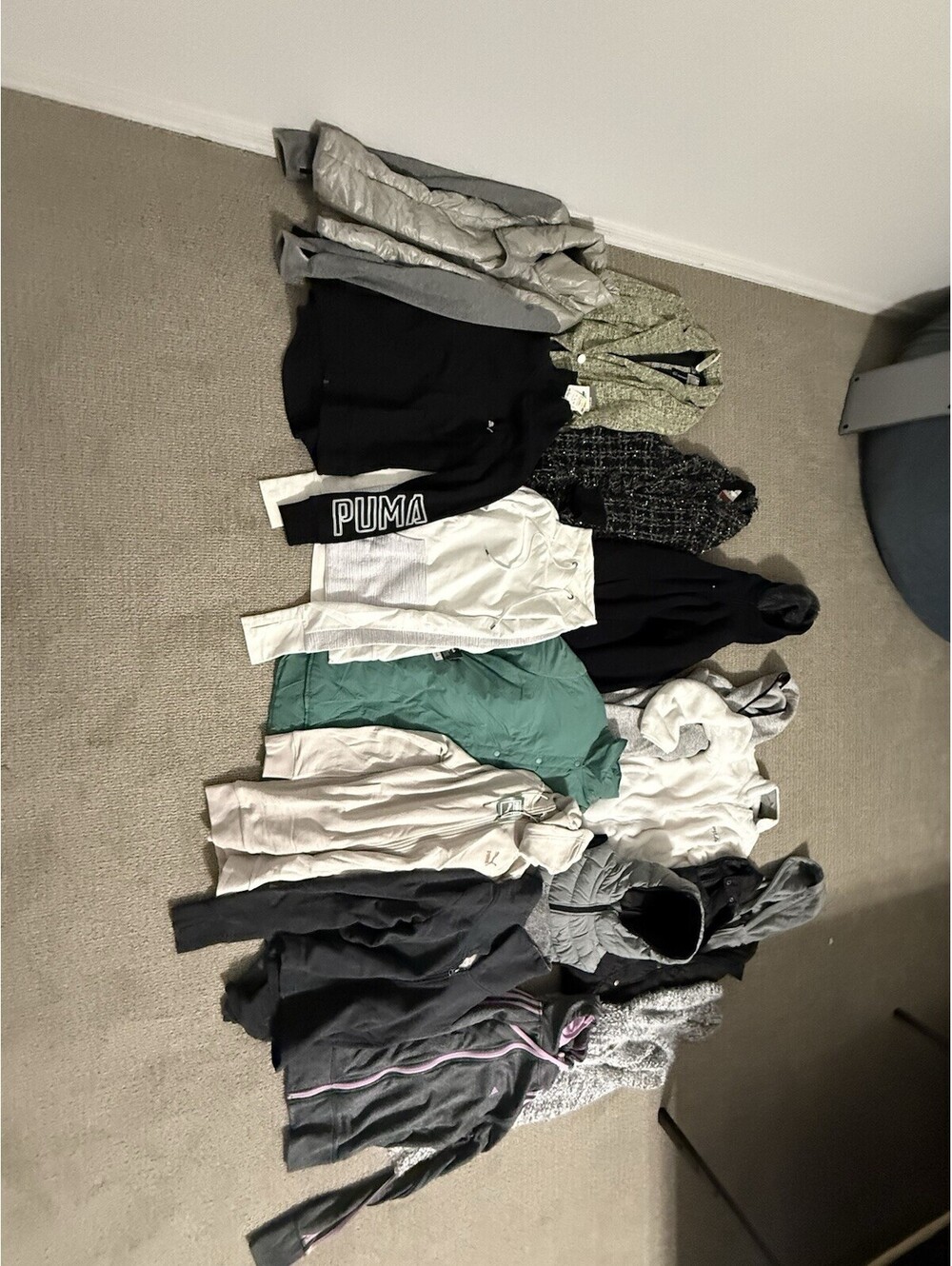 15 Piece Womens Sweater Hoodie Jacket Lot Puma Adidas Mixed Name Brands